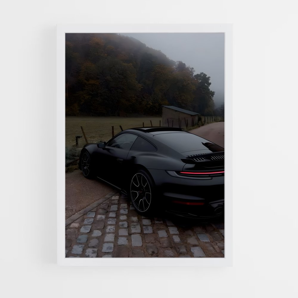 Poster Carrera Noire – affiche Porsche (vue 3)